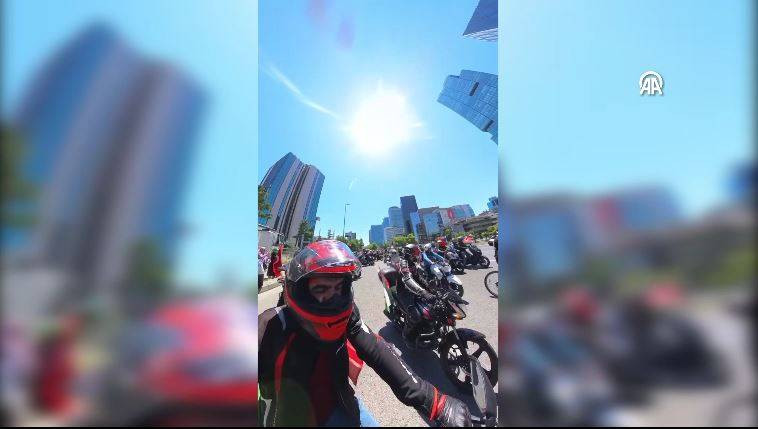 Motosikletlilerden İsrail Başkonsolosluğu önünde ‘soykırım’ protestosu - Resim: 14